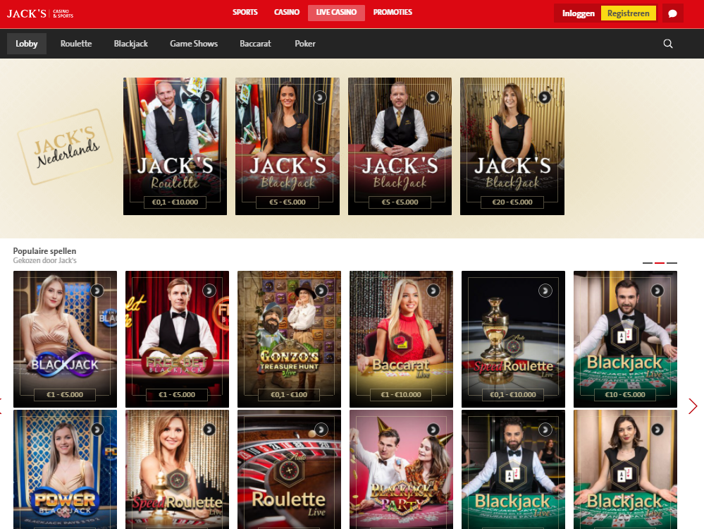 Live Casino Jack's Online